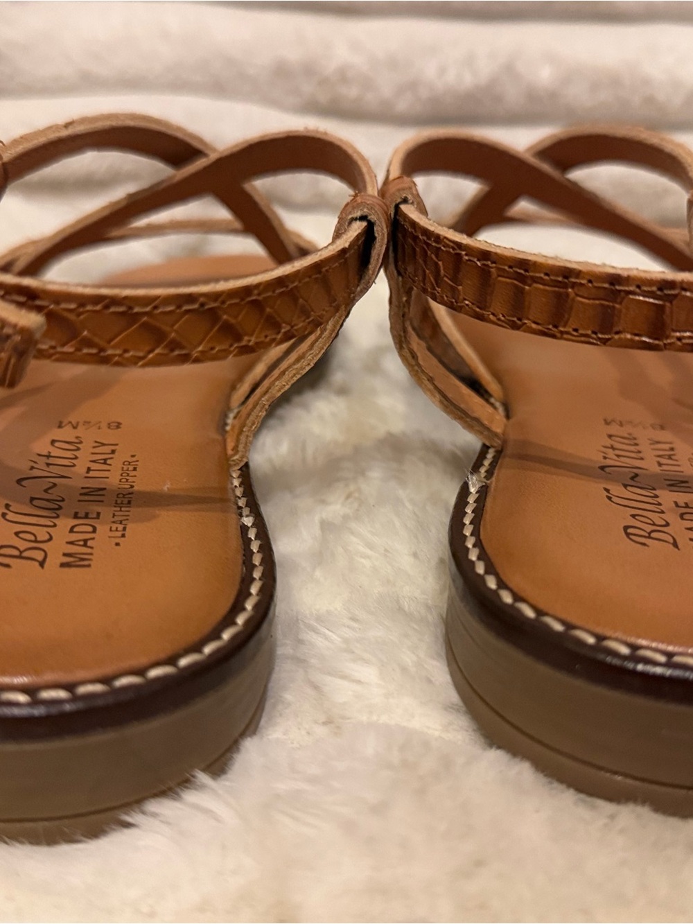 Bella Vita Tan Crisscross Strappy Sandals - Picture 4 of 6